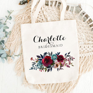 Bolsa Tote Presente de casamento floral da dama de honra de