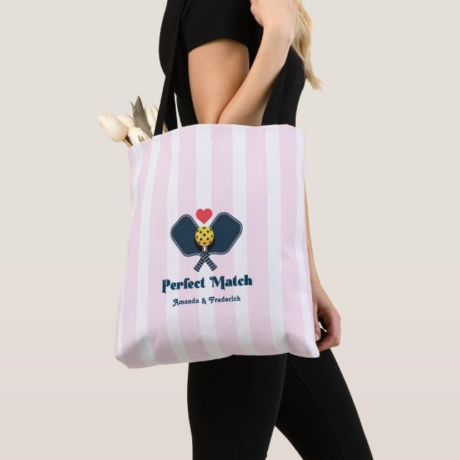 Bolsa Tote Presente de Chá de Noiva de Pickleball Elegante (Close Up)