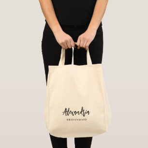 Bolsa Tote Presente de Dama de Honra Personalizado Tipografia