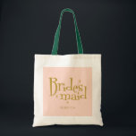 Bolsa Tote Presente de Dama de Honra Rosa Dourado<br><div class="desc">Botão de festa de solteira rosa dourado</div>