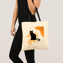 Bolsa Tote Presente de Dia das Bruxas de Gato Negro Spooky