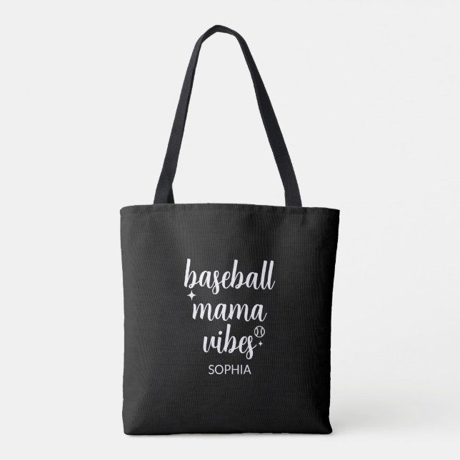 Bolsa Tote presente de Dia de as mães da mãe de beisebol (Verso)