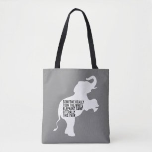Bolsa Tote Presente de Elefante Branco Literalmente Pior