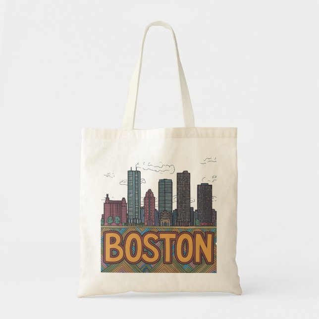 Bolsa Tote Presente de Esboço Desenhado à Mão da Silhueta de  (Frente)