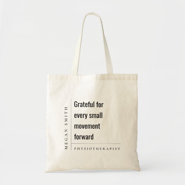 Bolsa Tote Presente de Fisioterapeuta Grateful Motivacional M (Frente)