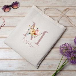 Bolsa Tote Presente de Floral Monograma para Despedida de Sol