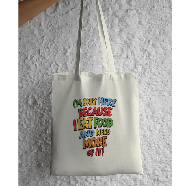 Bolsa Tote Presente de Foodie Engraçado, compro de supermerca (Criador carregado)