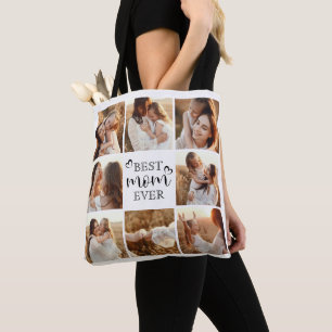 Bolsa Tote Presente de Foto Personalizado de Família Moderno