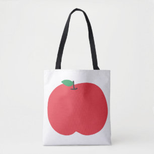 Bolsa Tote Presente de Fruta Maçã Vermelha Simples