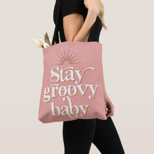 Bolsa Tote Presente de Hippie Retro Blush de 70 anos