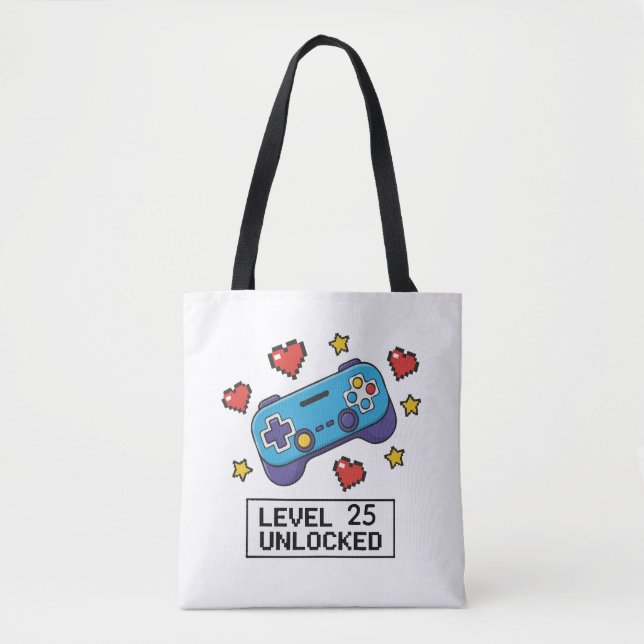 Bolsa Tote Presente de Jogador com Nível Desbloqueável Person (Frente)