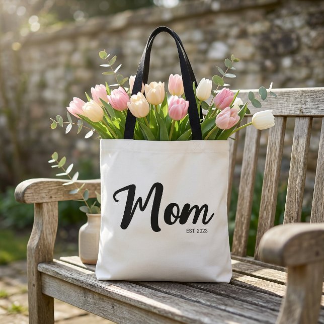 Bolsa Tote Presente de Mãe Estabelecida Nova Mãe (Mom Established New Mom Gift Tote Bag)
