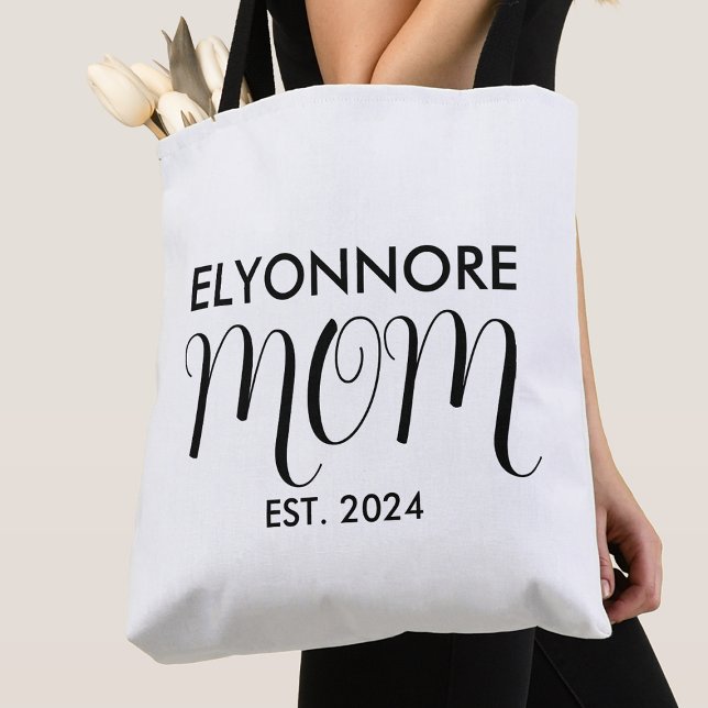 Bolsa Tote Presente de Mãe Estabelecida Nova Mãe Personalizad (Criador carregado)