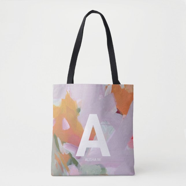 Bolsa Tote Presente de monograma personalizado com Abstrato d (Frente)