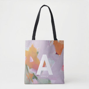 Bolsa Tote Presente de Monograma Personalizado de Arte Abstra