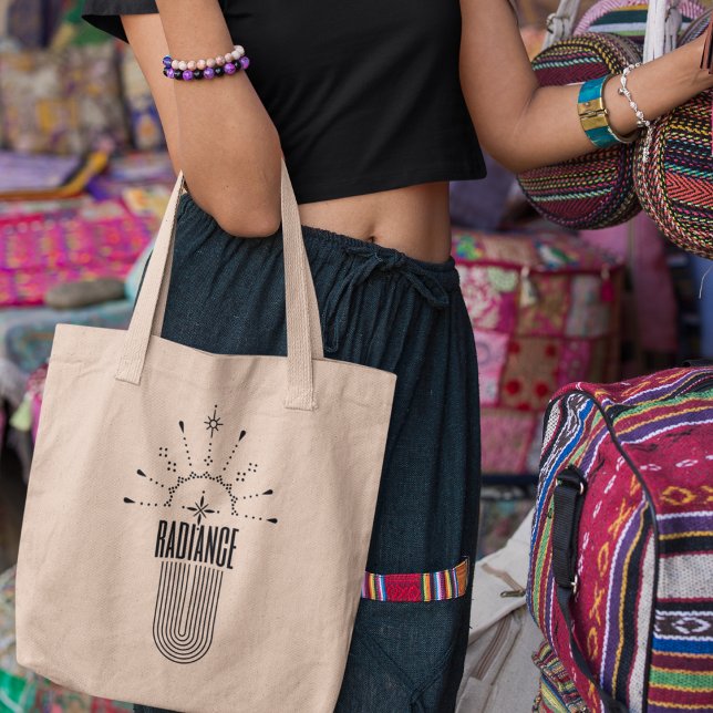 Bolsa Tote Presente de Na moda moderno inspirado pela radiaçã (Shop now and make a statement that shines with your Radiance!)