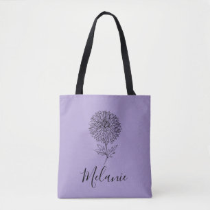 Bolsa Tote Presente de Nascimento do Aster de Setembro Person