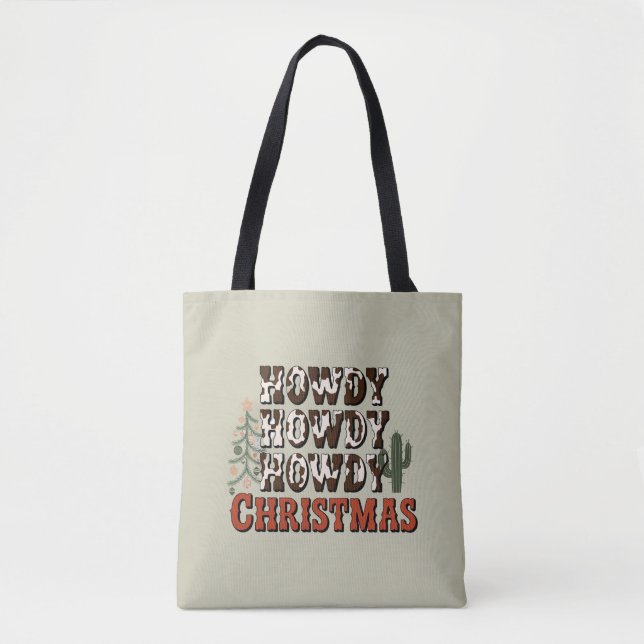 Bolsa Tote Presente de Natal da Família Como Como Como Festa  (Frente)
