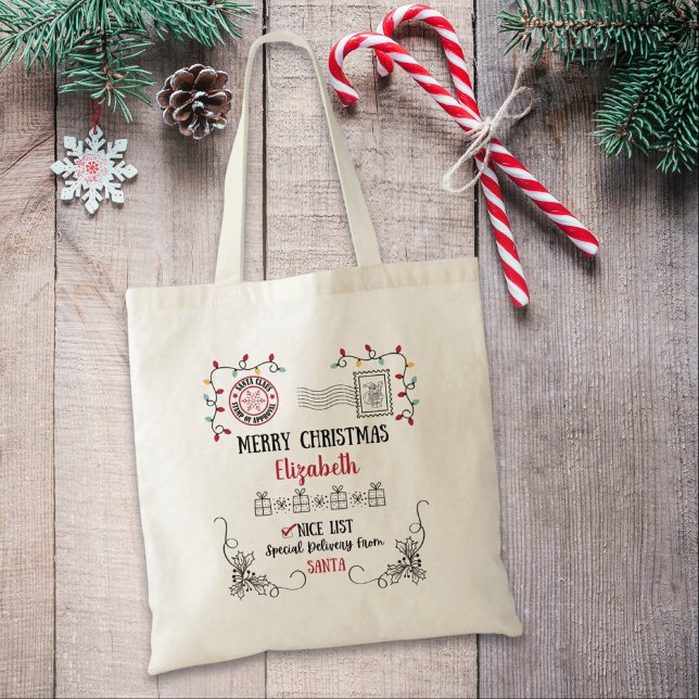 Bolsa Tote Presente de Natal de Papais noeis Personalizados (Criador carregado)