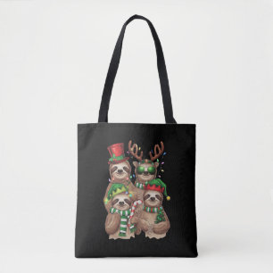Bolsa Tote Presente de Natal de Preguiça Feliz Slothmas Amant