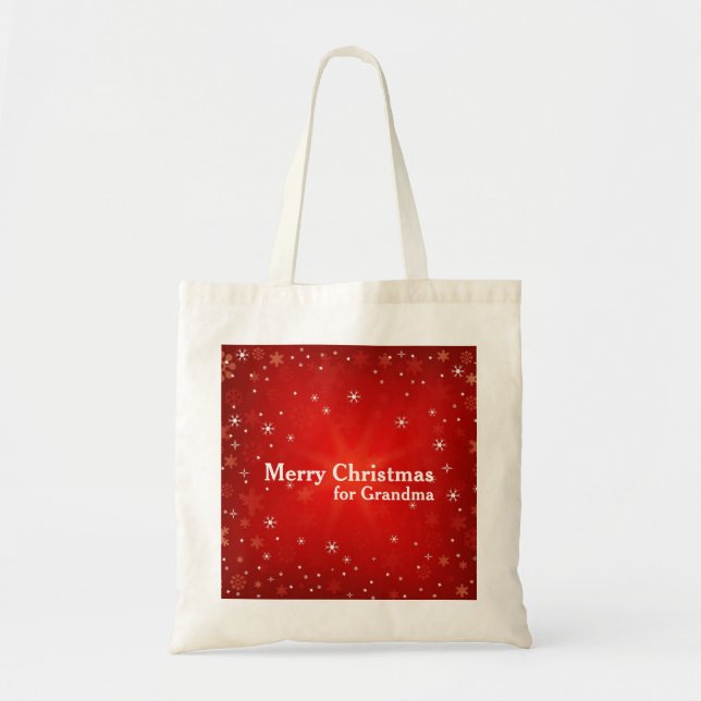 Bolsa Tote Presente de Natal Decorativo Personalizado (Frente)