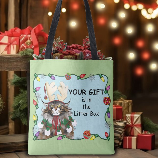 Bolsa Tote Presente de Natal Gelado Verde Engraçado (Criador carregado)