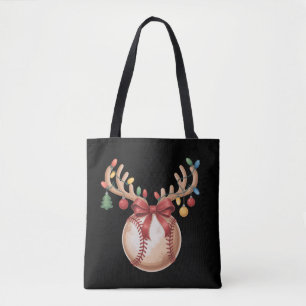Bolsa Tote Presente de Natal para Amante de Beisebol Jogador