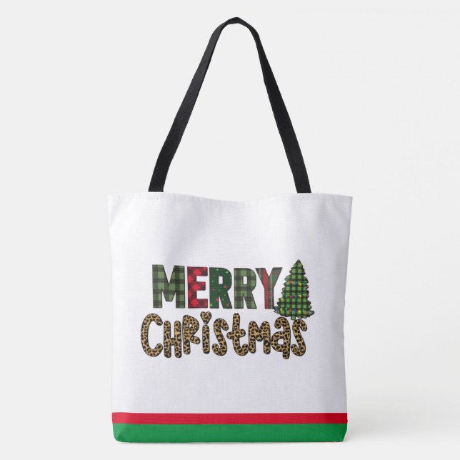 Bolsa Tote Presente de Natal Personalizado | Árvore de Natal  (Verso)