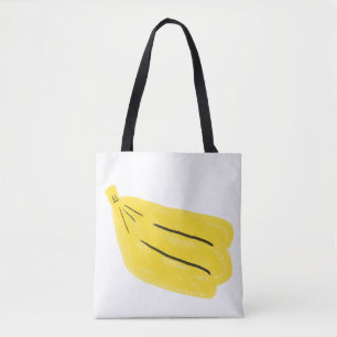Bolsa Tote Presente de Personagem de Banana Engraçada e Ented
