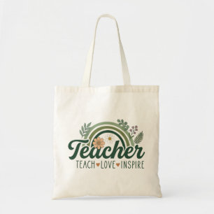 Bolsa Tote Presente de Professor Botânico Arco-íris Ensine Am