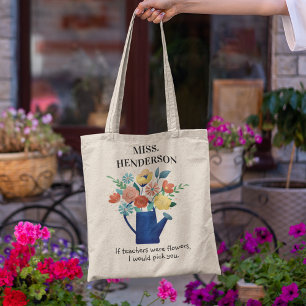 Bolsa Tote Presente de Professores de Citação Flores Color