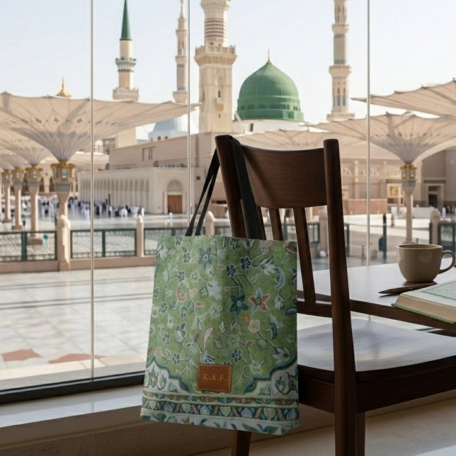 Bolsa Tote Presente de Remendo de Couro com Estampa do Tapete (Criador carregado)