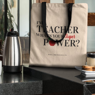 Bolsa Tote Presente de 'Sou Professor' Moderno Presente de