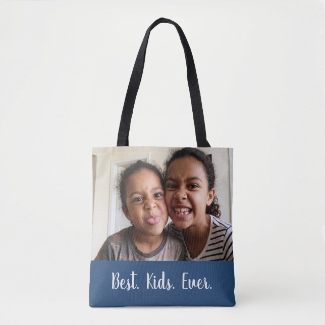 Bolsa Tote Presente de Texto com Foto Personalizada Fofa (Frente)