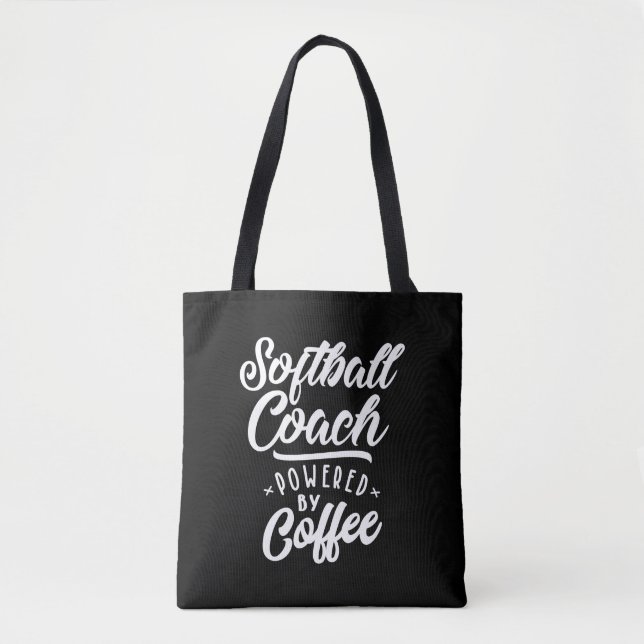 Bolsa Tote Presente de Título de Cargo do Treinador Softball (Frente)