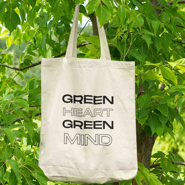 Bolsa Tote Presente Declarativo Ecológico Coração Verde Mente (Shop now and make a positive impact!)