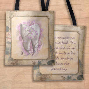 Bolsa Tote Presente dentário elegante Vintage