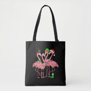 Bolsa Tote Presente Divertido de Natal para Amantes de Flamin