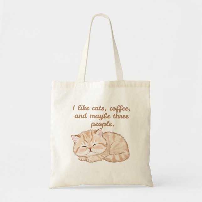 Bolsa Tote Presente Divertido para Amantes de Gatos Introvert (Frente)