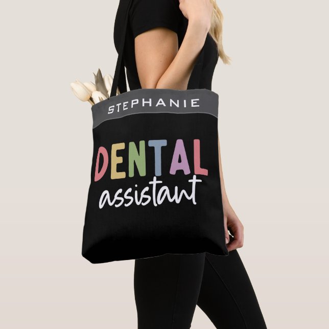 Bolsa Tote Presente do Assistente Dental de Nome Personalizad (Close Up)