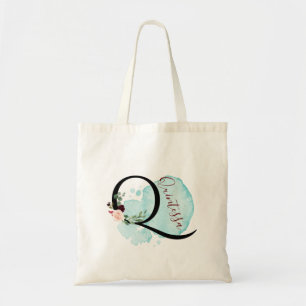 Bolsa Tote Presente do Chá de panela Q Floral Personalizado B