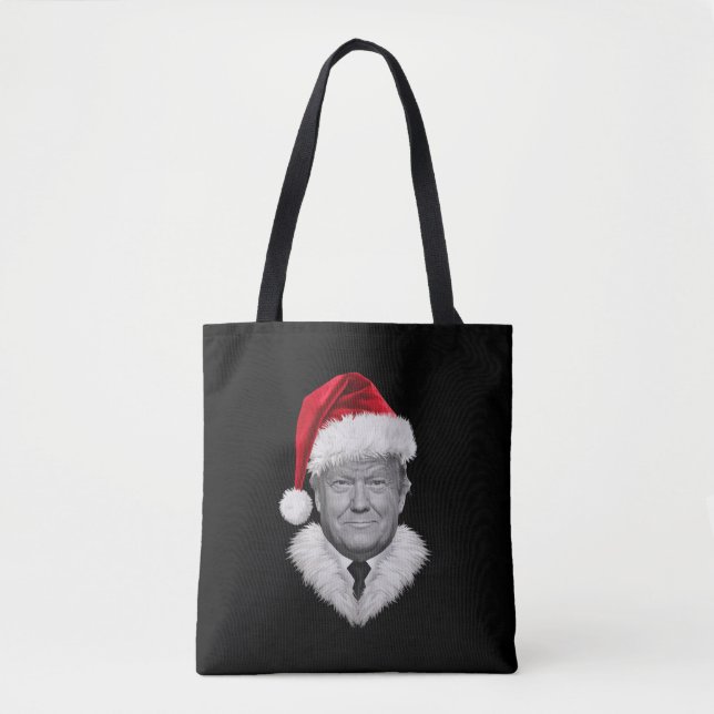 Bolsa Tote Presente do chapéu engraçado de Natal de Donald Tr (Frente)