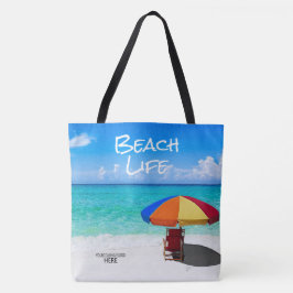 Bolsa Tote Presente do Cliente Guarda-chuva de Praia Tropical