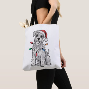 Bolsa Tote Presente do Dia de Natal do Miniature Schnauzer pa