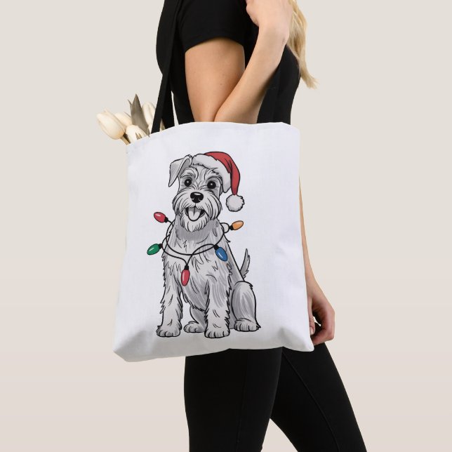 Bolsa Tote Presente do Dia de Natal do Miniature Schnauzer pa (Close Up)