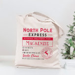 Bolsa Tote Presente do Papai noel Personalizado Tote Bag de N<br><div class="desc">Este design adorável pode ser personalizado para as suas combinações de cores favoritas. Faz um presente excelente! Encontre papelaria e presentes no nosso compro: www.berryberrysweet.com.</div>