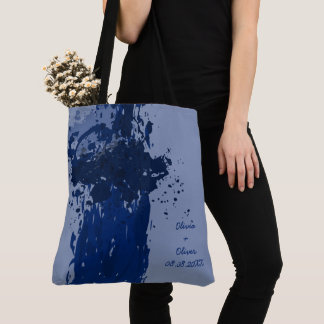 Bolsa Tote Presente do partido Arty Royal Blue Splatter