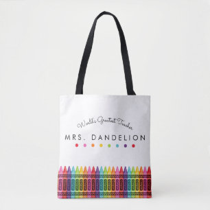 Bolsa Tote Presente do professor do Rainbow Crayons