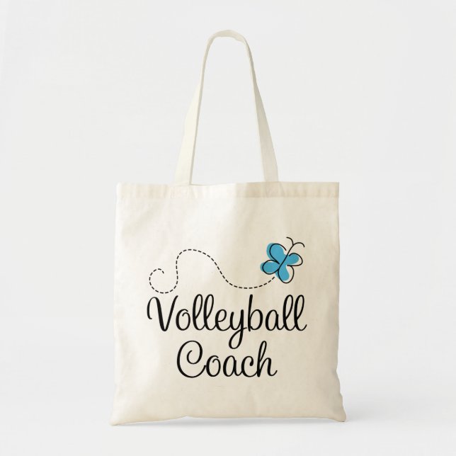 Bolsa Tote Presente do treinador do voleibol da menina (Frente)