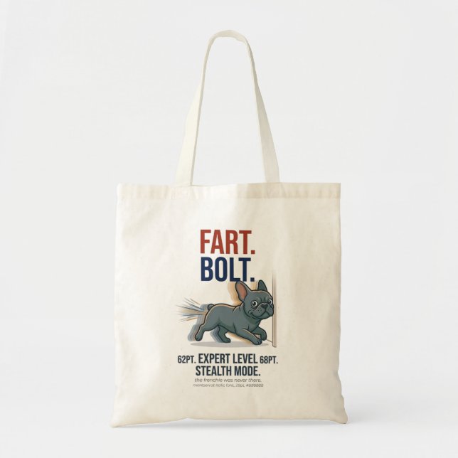 Bolsa Tote Presente engraçado do cão de estimação francês hum (Frente)